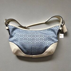 Coach Y2K Periwinkle Blue White Trim Signature Mini Soho Hobo Shoulder Bag 6351